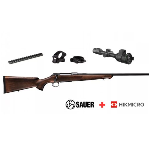 Sauer 100 Classic Vadászfegyver + Hikmicro Alpex LRF 4K A50EL Digitális Éjjellátó Céltávcső Szett