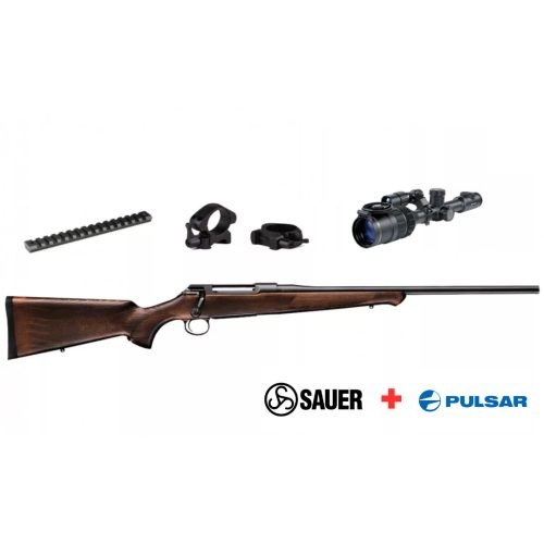 Sauer 100 Classic Vadászfegyver + Pulsar Digex C50 Éjjellátó Céltávcső X940s Vetővel Szett 